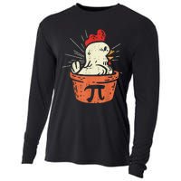 Funny Chicken Pot Pi Day Pie Math Lover Geek 3.14 Cooling Performance Long Sleeve Crew