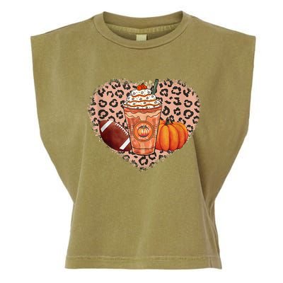 Funny Cute Pumpkin Spice Football Thanksgiving Autumn Leaves Holiday Garment-Dyed Women's Muscle Tee