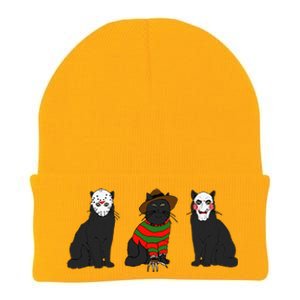 Funny Cat Parody Horror Movie Black Cat Gifts Knit Cap Winter Beanie