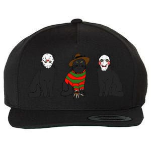 Funny Cat Parody Horror Movie Black Cat Gifts Wool Snapback Cap