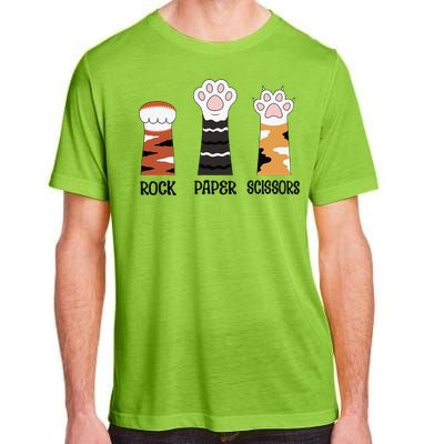 Funny Cat Paws Rock Paper Scissors Loves Playing Adult ChromaSoft Performance T-Shirt