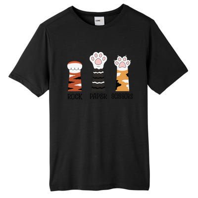 Funny Cat Paws Rock Paper Scissors Loves Playing Tall Fusion ChromaSoft Performance T-Shirt