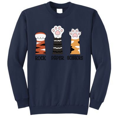 Funny Cat Paws Rock Paper Scissors Loves Playing Sweatshirt