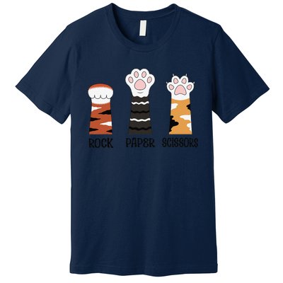 Funny Cat Paws Rock Paper Scissors Loves Playing Premium T-Shirt