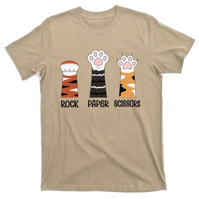 Funny Cat Paws Rock Paper Scissors Loves Playing T-Shirt