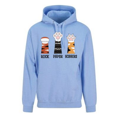 Funny Cat Paws Rock Paper Scissors Loves Playing Unisex Surf Hoodie