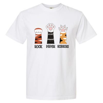 Funny Cat Paws Rock Paper Scissors Loves Playing Garment-Dyed Heavyweight T-Shirt