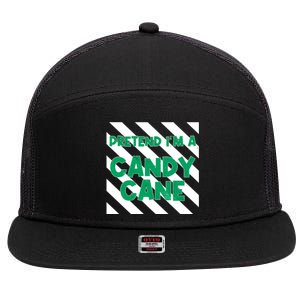 Funny Christmas Pretend Im A Candy Cane 7 Panel Mesh Trucker Snapback Hat