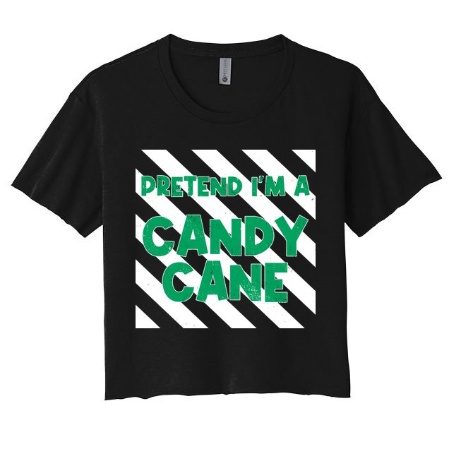 Funny Christmas Pretend Im A Candy Cane Crop Top