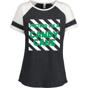 Funny Christmas Pretend Im A Candy Cane Enza Ladies Jersey Colorblock Tee