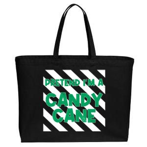 Funny Christmas Pretend Im A Candy Cane Cotton Canvas Jumbo Tote