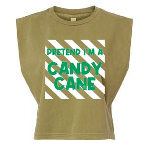 Funny Christmas Pretend Im A Candy Cane Garment-Dyed Women's Muscle Tee