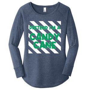 Funny Christmas Pretend Im A Candy Cane Women's Perfect Tri Tunic Long Sleeve Shirt