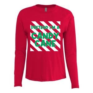 Funny Christmas Pretend Im A Candy Cane Womens Cotton Relaxed Long Sleeve T-Shirt