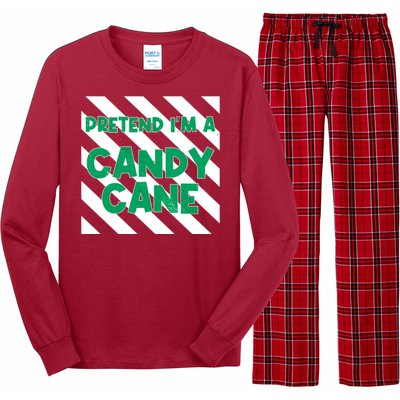 Funny Christmas Pretend Im A Candy Cane Long Sleeve Pajama Set