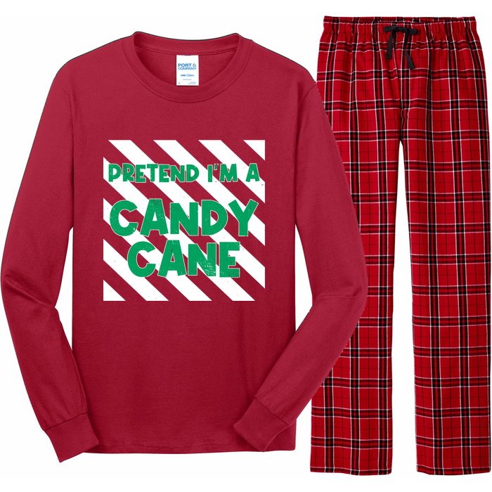 Funny Christmas Pretend Im A Candy Cane Long Sleeve Pajama Set