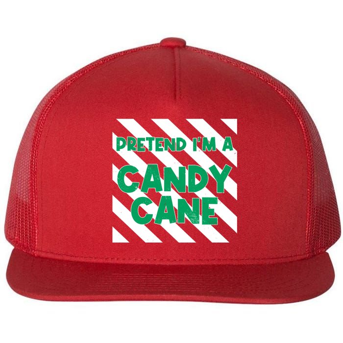 Funny Christmas Pretend Im A Candy Cane Flat Bill Trucker Hat