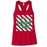 Funny Christmas Pretend Im A Candy Cane Women's Racerback Tank