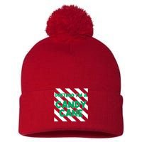 Funny Christmas Pretend Im A Candy Cane Pom Pom 12in Knit Beanie