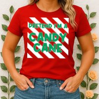Funny Christmas Pretend Im A Candy Cane Womens T-Shirt