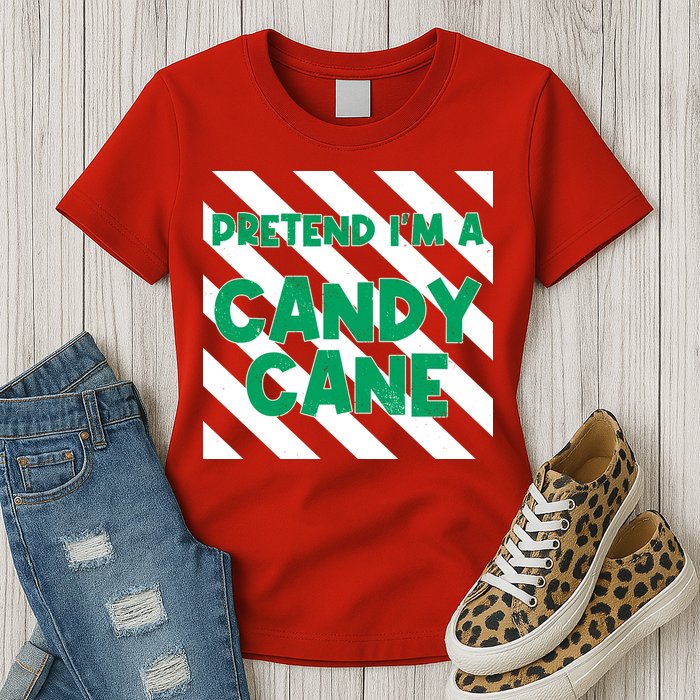 Funny Christmas Pretend Im A Candy Cane Womens T-Shirt