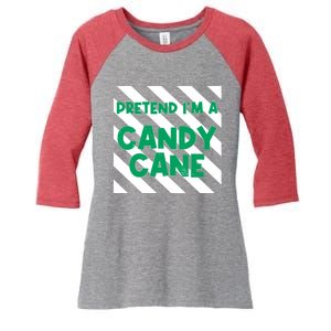 Funny Christmas Pretend Im A Candy Cane Women's Tri-Blend 3/4-Sleeve Raglan Shirt