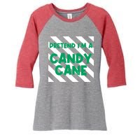 Funny Christmas Pretend Im A Candy Cane Women's Tri-Blend 3/4-Sleeve Raglan Shirt