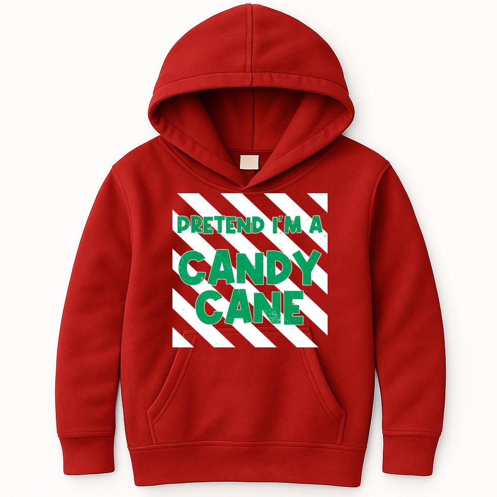 Funny Christmas Pretend Im A Candy Cane Kids Hoodie