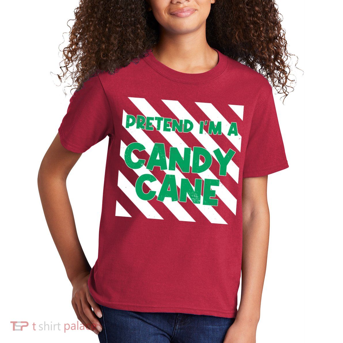Funny Christmas Pretend Im A Candy Cane Kids T-Shirt