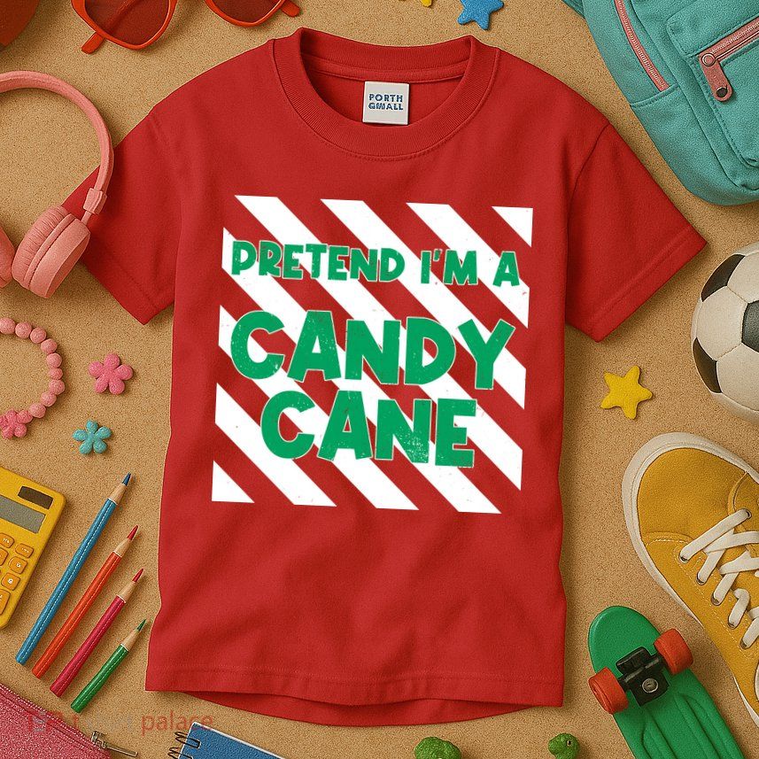 Funny Christmas Pretend Im A Candy Cane Kids T-Shirt