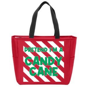 Funny Christmas Pretend Im A Candy Cane Zip Tote Bag