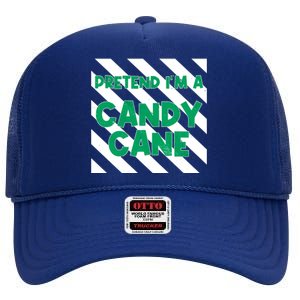 Funny Christmas Pretend Im A Candy Cane High Crown Mesh Back Trucker Hat