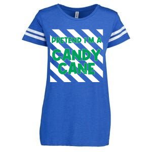 Funny Christmas Pretend Im A Candy Cane Enza Ladies Jersey Football T-Shirt