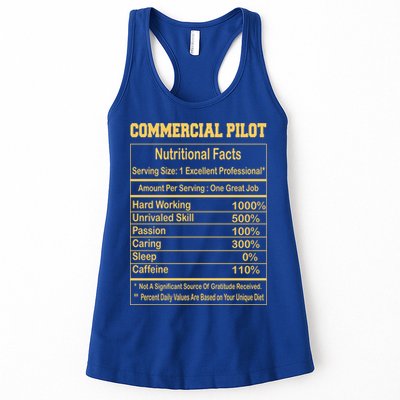 Funny Commercial Pilot Nutritional Facts Motivational Quote Cute Gift Womens Tank Top