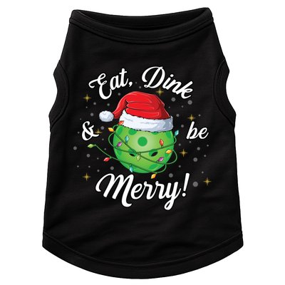 Funny Christmas Pickleball Santa Lights Eat Dink And Be Merry Gift Doggie Tank