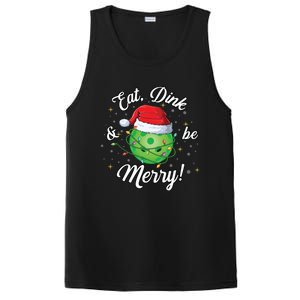 Funny Christmas Pickleball Santa Lights Eat Dink And Be Merry Gift PosiCharge Competitor Tank