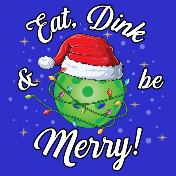Funny Christmas Pickleball Santa Lights Eat Dink And Be Merry Gift 16 in Basic Backpack