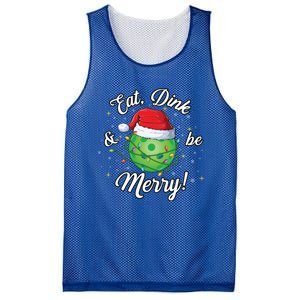 Funny Christmas Pickleball Santa Lights Eat Dink And Be Merry Gift Mesh Reversible Basketball Jersey Tank