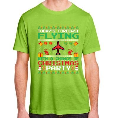 Flying Christmas Party Airplane Pilot Christmas Ugly Style Gift Adult ChromaSoft Performance T-Shirt