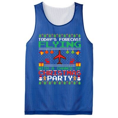 Flying Christmas Party Airplane Pilot Christmas Ugly Style Gift Mesh Reversible Basketball Jersey Tank