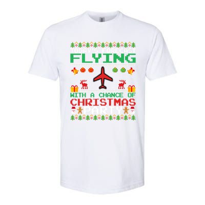 Flying Christmas Party Airplane Pilot Christmas Ugly Style Gift Softstyle CVC T-Shirt