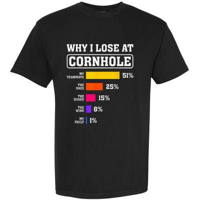 Funny Cornhole Players Why I Lose At Cornhole Garment-Dyed Heavyweight T-Shirt