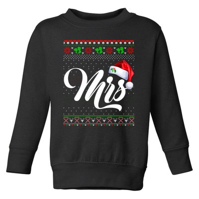 Funny Christmas Pajamas Matching Couples Santa Mr And Mrs Toddler Sweatshirt