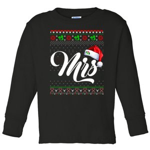 Funny Christmas Pajamas Matching Couples Santa Mr And Mrs Toddler Long Sleeve Shirt