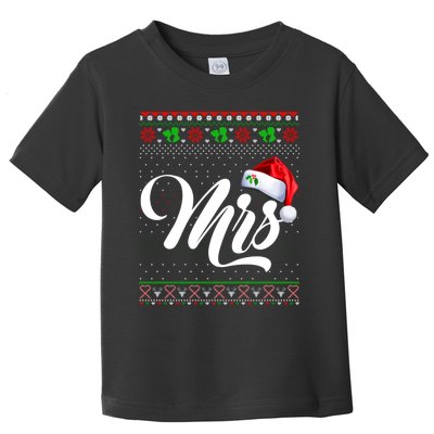 Funny Christmas Pajamas Matching Couples Santa Mr And Mrs Toddler T-Shirt