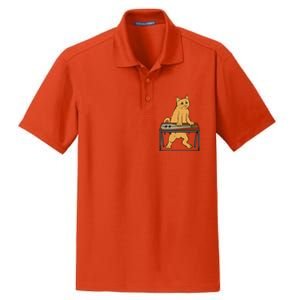 Funny Cat Playing Pedal Steel Country Blues Dry Zone Grid Polo