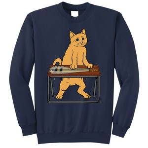 Funny Cat Playing Pedal Steel Country Blues Sweatshirt