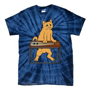 Funny Cat Playing Pedal Steel Country Blues Tie-Dye T-Shirt