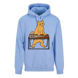 Funny Cat Playing Pedal Steel Country Blues Unisex Surf Hoodie