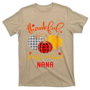 Funny Cute Pumpkin Thankful Grateful Blessed Nana Autumn Fall T-Shirt